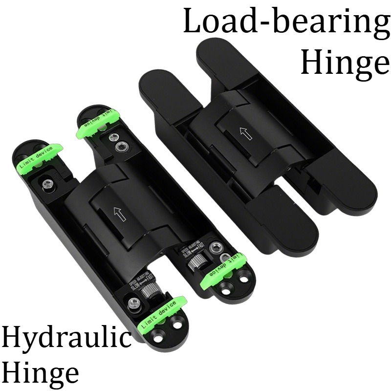 Furniture Hardware Types - Dobradiças Hidráulicas Pretas 2D Ajustáveis Reforçadas