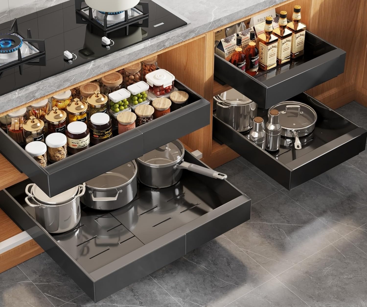 Drawer Slide Pair - Organizador de armário removível expansível para