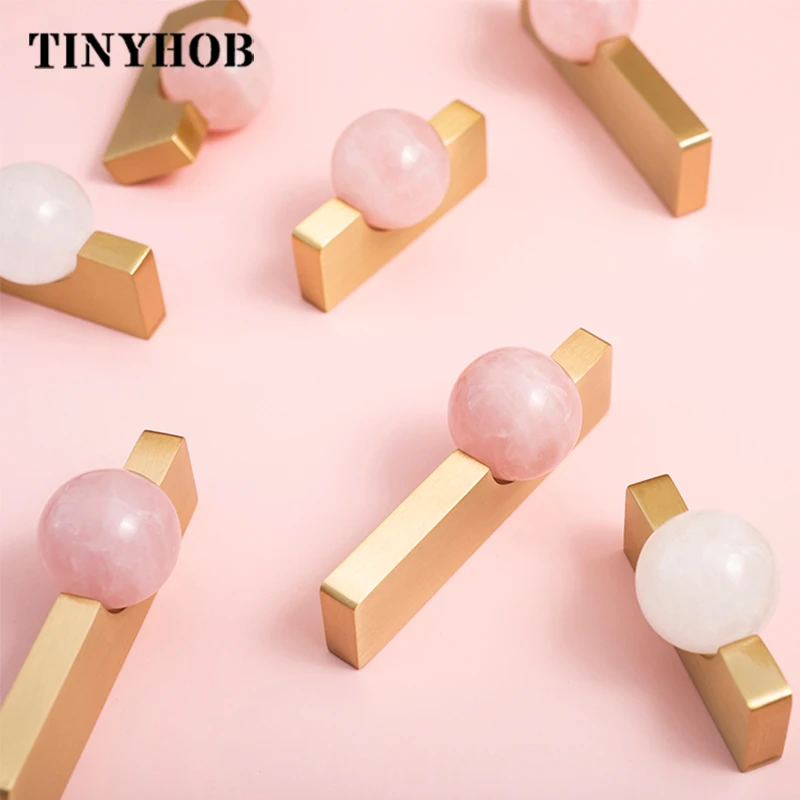 Furniture Hardware Drop Pulls - Bola de cristal branco + puxadores
