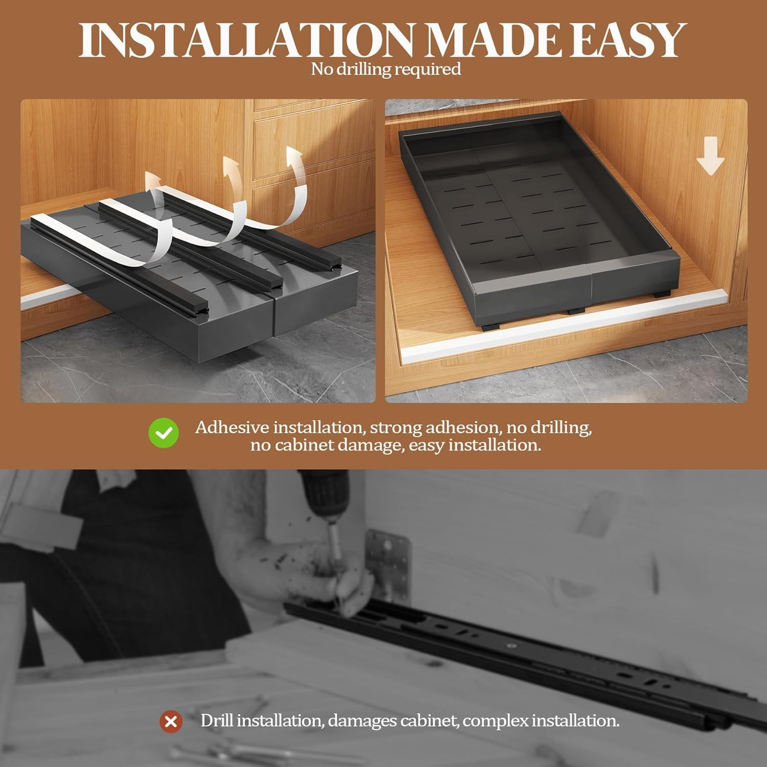 Organizador de armário removív - Drawer Slide Pair avaliação e preço