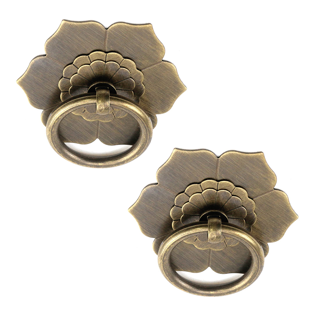Anel de cabide floral de latão - Furniture Hardware Drop Pulls avaliação e preço