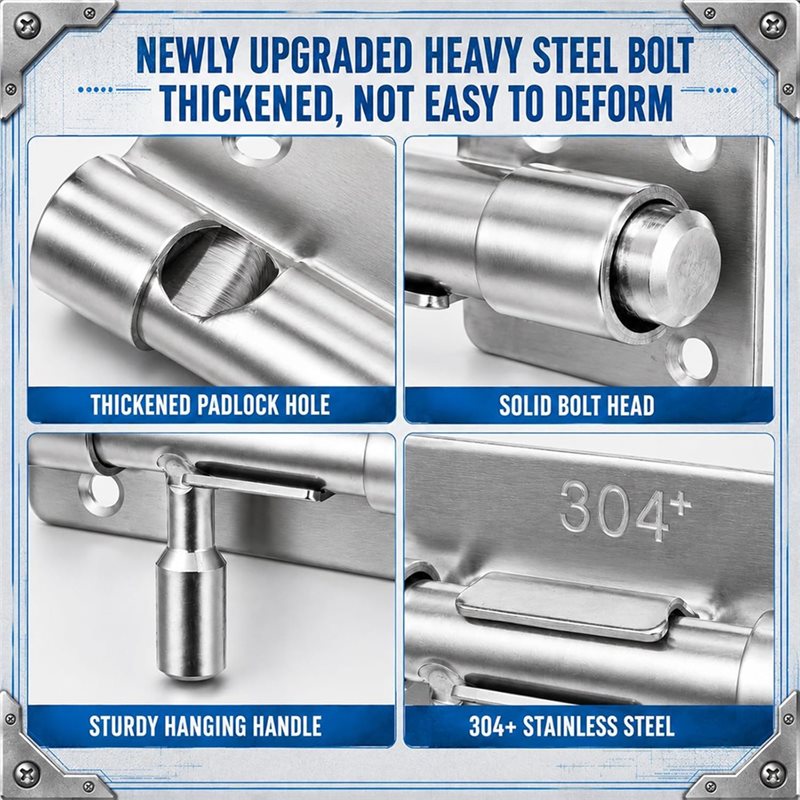 ABRU - Conjunto de 6 Fechadura - Barrel Bolt Slide avaliação e preço