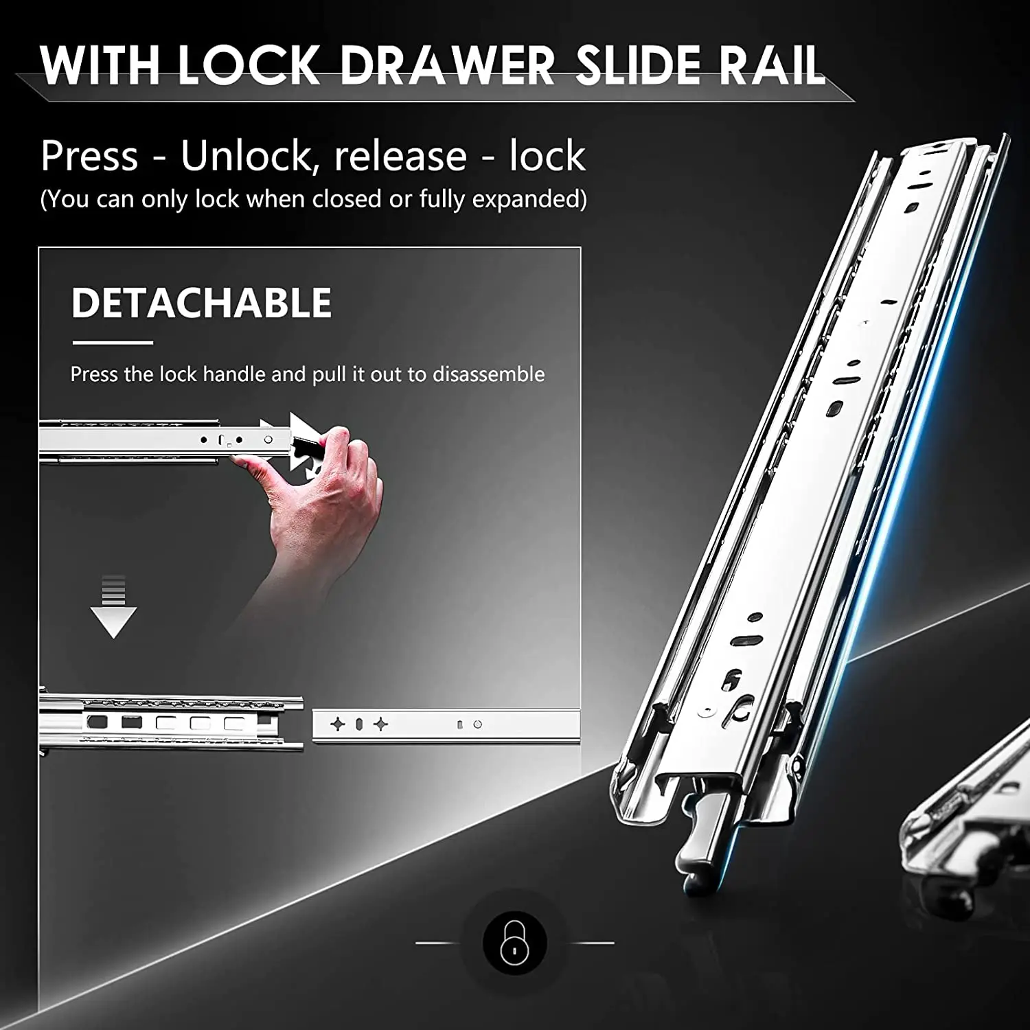 Corrediças de Gaveta Reforçada - Drawer Slide Pair avaliação e preço